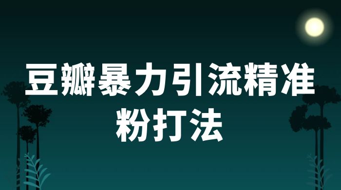 豆瓣暴力引流精准粉打法 一天轻松引流 100+ - 情久项目资源网