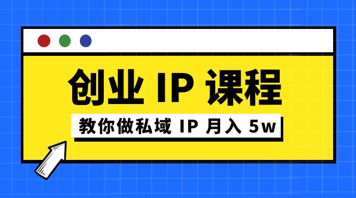 价值 2980 创业 IP 课程,教你做私域 IP 月入 5w - 情久项目资源网